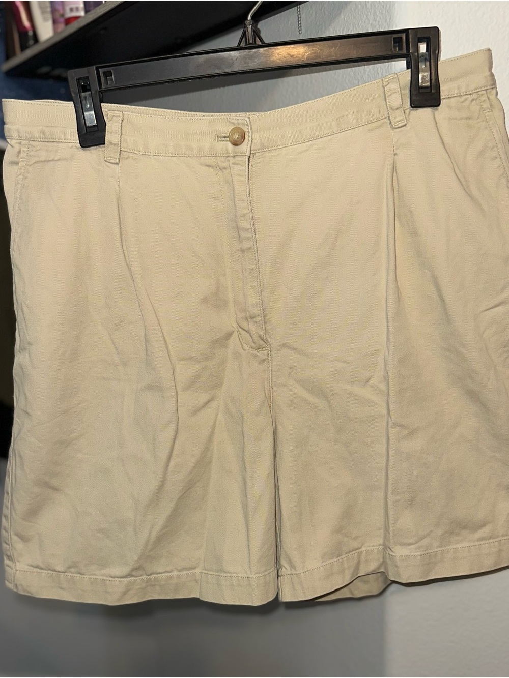Ralph Lauren Cream Flat-Front Chino Shorts